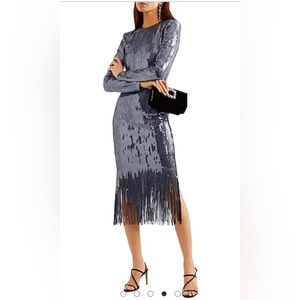 Rebecca Vallance Matisse Sequin Fringe Midi Dress